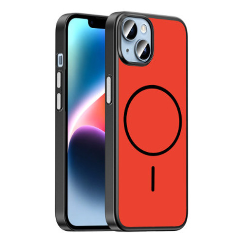Apple iPhone 14 Kılıf M-Safe Şarj Özellikli Lora PC Kapak iPhone 14, Cep Telefonu Kılıfları - Kırmızı-Gri