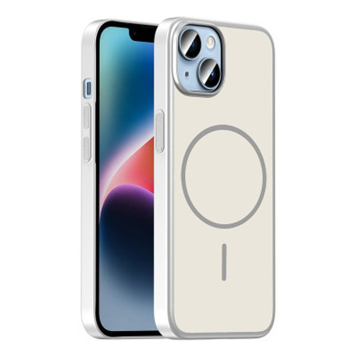 Apple iPhone 14 Kılıf M-Safe Şarj Özellikli Lora PC Kapak iPhone 14, Cep Telefonu Kılıfları - Gümüş