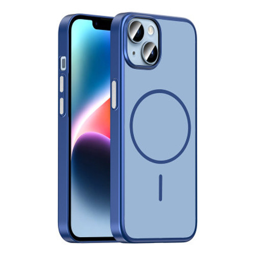 Apple iPhone 14 Kılıf M-Safe Şarj Özellikli Lora PC Kapak iPhone 14, Cep Telefonu Kılıfları - Lacivert