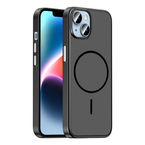 Apple iPhone 14 Kılıf M-Safe Şarj Özellikli Lora PC Kapak iPhone 14, Cep Telefonu Kılıfları - Siyah