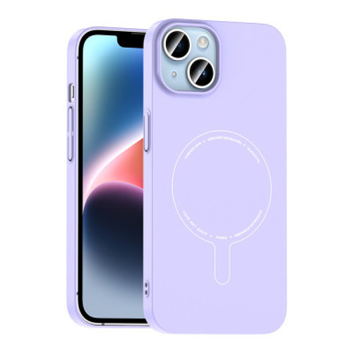 Apple iPhone 14 Kılıf M-Safe Şarj Özellikli Kamera Korumalı Elio Sert PC Kapak iPhone 14, Cep Telefonu Kılıfları - Lila