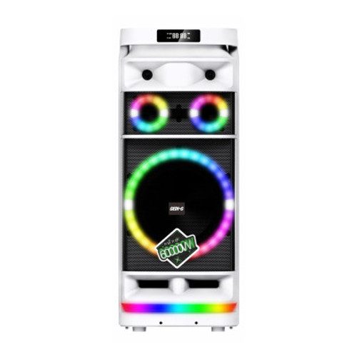 GD-9012 Dijital LED Göstergeli Mikrofonlu RGB TWS 12 inç Stereo Bass Kablosuz Karaoke Hoparlör Müzik Aksesuarları - Beyaz
