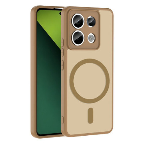 Xiaomi Redmi Note 13 Pro 5G Kılıf M-safe Şarj Özellikli Babet Kapak Xiaomi Redmi Note 13 Pro 5G - Kahverengi