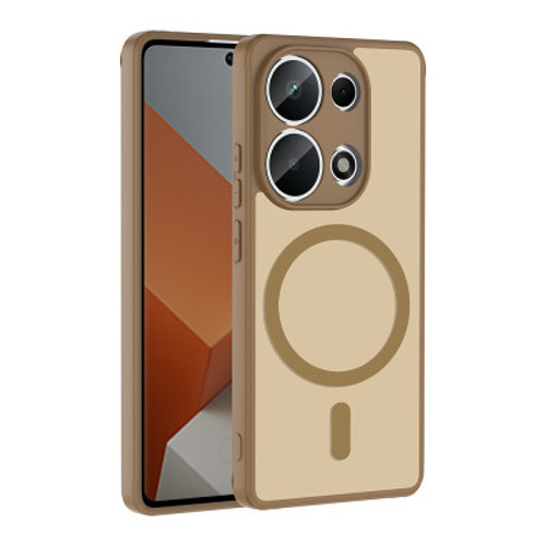 Xiaomi Redmi Note 13 Pro 4G Kılıf M-safe Şarj Özellikli Babet Kapak Xiaomi Redmi Note 13 Pro 4G - Kahverengi