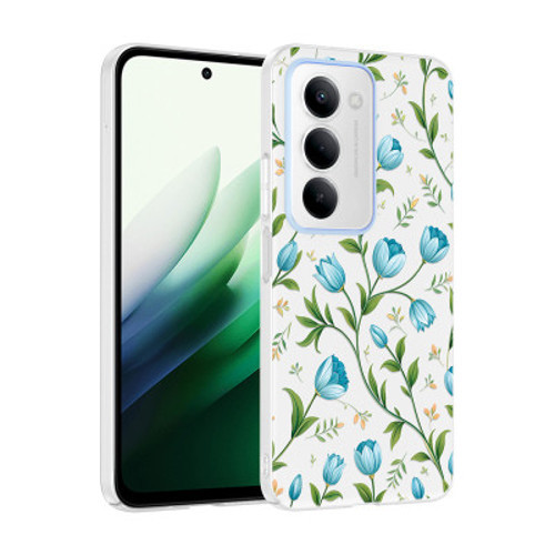 Xiaomi Redmi 15 Kılıf Kamera Korumalı Desenli Klip Kapak Xiaomi Redmi 15 - Mavi Lale