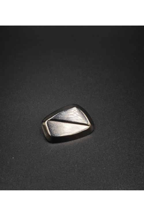Antrasit Gümüş Geometrik Formlu Ceket ve Palto Düğmesi - 3.8 cm (4 Adet) 60 boy