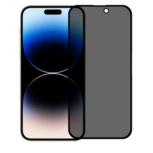Markasız Ucuz ALLY İPhone 14 Pro 6.1 3D Full Privacy Gizlilik Cam Ekran Koruyucu Anti-Spy-(5775)