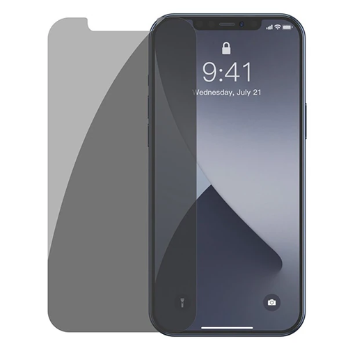 Markasız Ucuz Baseus İPhone 12 mini 03mm Anti Spy Tempered Cam Ekran Koruyucu 2 Adet Set-(5775)