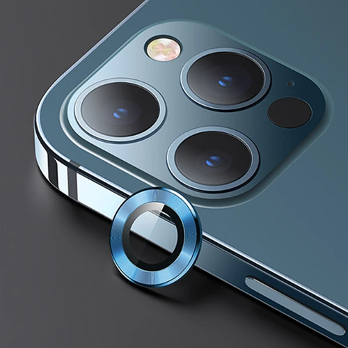 Markasız Ucuz USAMS İphone 12 Pro 3D Metal Çerçeveli Kamera Lens Koruyucu-(5775)