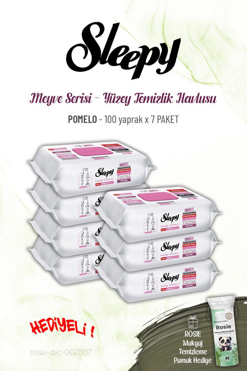 7 paket Pomelo Yüzey Temizlik Havlusu 100 yaprak ve ROSIE