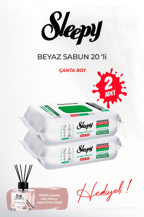 2 adet Çanta Boy Beyaz Sabun 20'li ve ROSIE oda kokusu