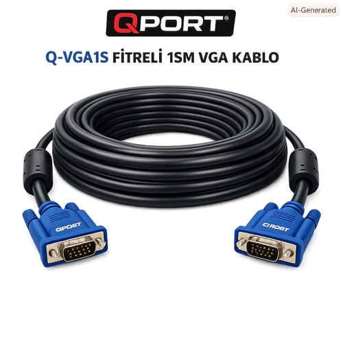 QPORT Q-VGA15 15PIN FITRELI 15M ERKEK ERKEK KABLO