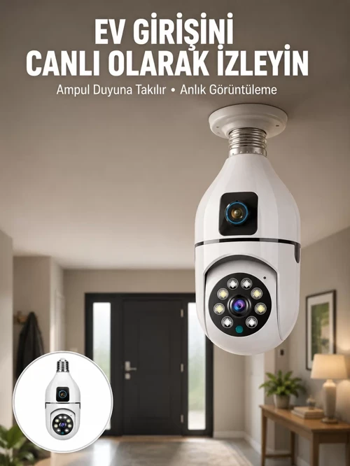 Markasız Ucuz 1080P WiFi Ampul Güvenlik Kamerası – Gece Görüş & Uzaktan Erişim Yeni Nesil