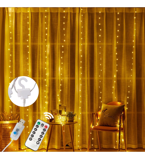 Markasız Ucuz 3m Ölçülü Tel Perde Led 3* 300 Led Gün Işığı