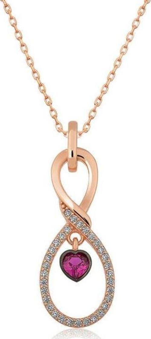 Gümüş Rose Sonsuz Kalp Kolye