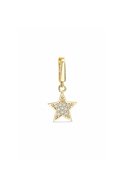 Fully Taşlı Yıldız Kilitli Charm Kolye Ucu