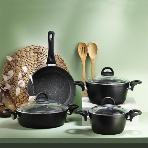 T/t Solido Premium Nero Tencere Set 7 Parça