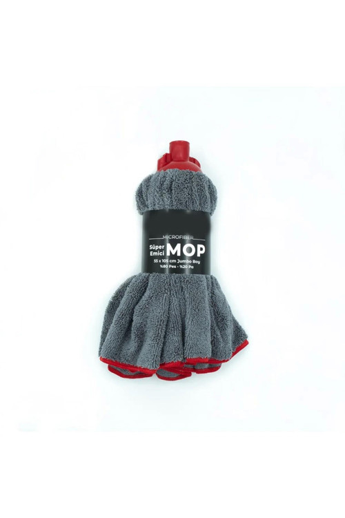 Mikrofiber Jumbo Boy Vidalı Islak Mop - 105x55 Cm. - Yedek Mop Paspas Ucu Başlığı - 1 Adet