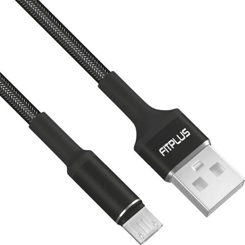 Round RS-201 Micro USB Data/Şarj Kablosu 3A 2mt Örgü - Siyah