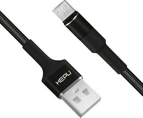 HP-414 Solid USB - Micro USB QC3.0 3.1A Şarj Kablosu 1mt Siyah