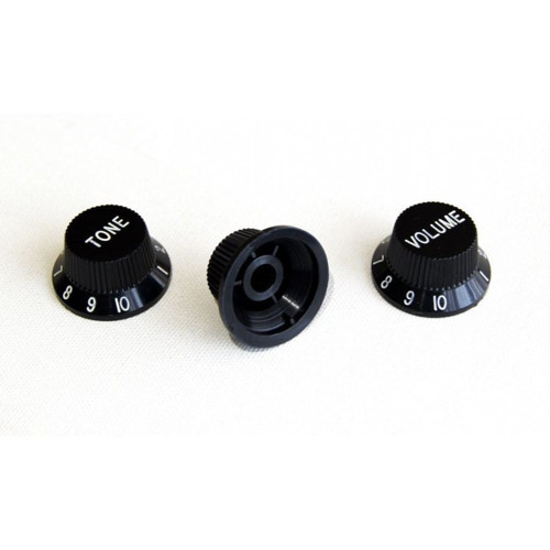 Stratocaster (Volume -Tone - Tone) 3'lü Set Kontrol Düğmesi SİYAH