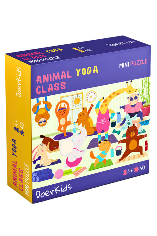 Hayvanlar Yoga Sınıfı Eğlenceli Mini Puzzle | 3-7 Yaş - 40 Parça