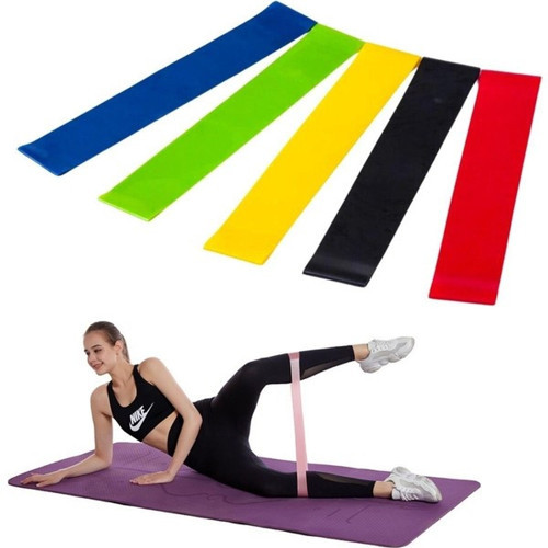 5Li Egzersiz Direnç Bant Seti Pilates Crossfit Ekipmanları