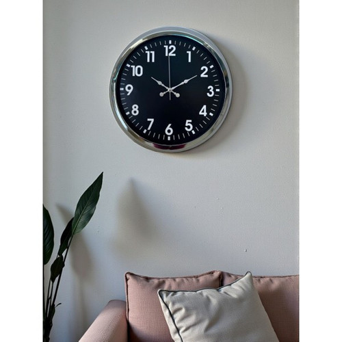 Zentime Modern 40 Cm Metal Krom Standart Duvar Saati