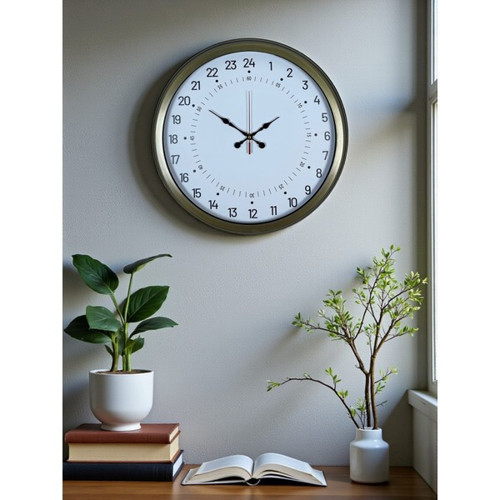 Zentime 40 Cm Eskitme Metal 24 Saat Göstergeli Özel Tasarım Duvar Saati
