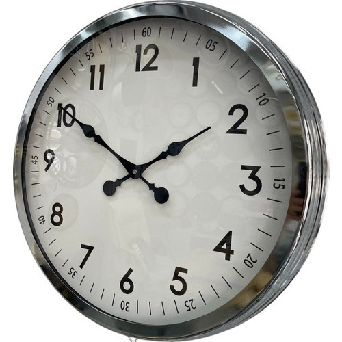 Zentime Krom Zarif 60 Cm Metal Duvar Saati
