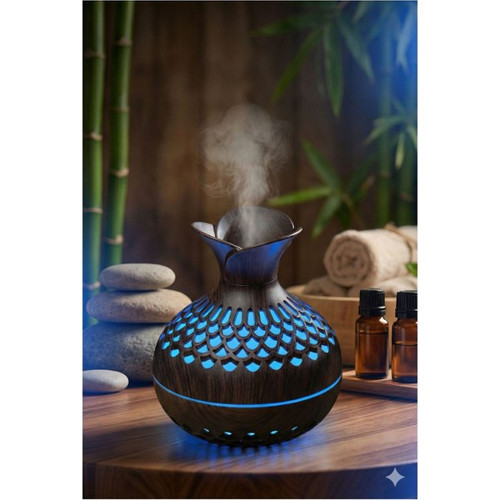 Premium Ahşap Desenli Ultrasonik Aromaterapi Difüzör & Hava Nemlendirici