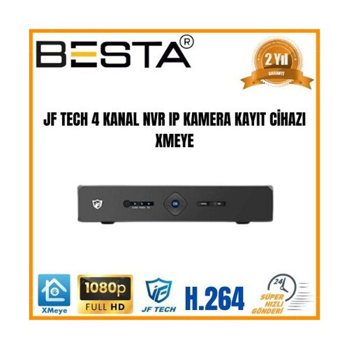 Jf Tech 8 Kanal 2 Mp 1080P Nvr Ip Kamera Kayıt Cihazı Xmeye Kd-5008N