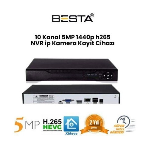 5 Mp 1440P 10 Kanal H265 Nvr Ip Kamera Kayıt Cihazı Kd-510