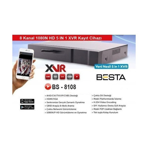 Xvr 8 Kanal Kamera Kayıt Cihazı Kd-8108