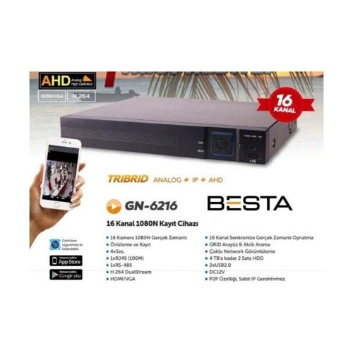 Ahd Dvr 16 Kanal Kamera Kayıt Cihazı Kd-6216Hs
