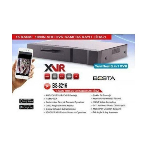Xvr 16 Kanal Kamera Kayıt Cihazı Kd-8216