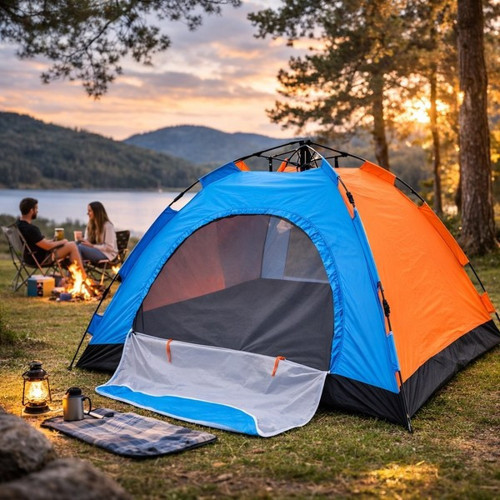 6 Kişilik Otomatik Kurulum Kamp Çadırı – Outdoor Aile, Doğa, Suya Dayanıklı Hızlı Kurulum Çadır 220X250X160 Cm