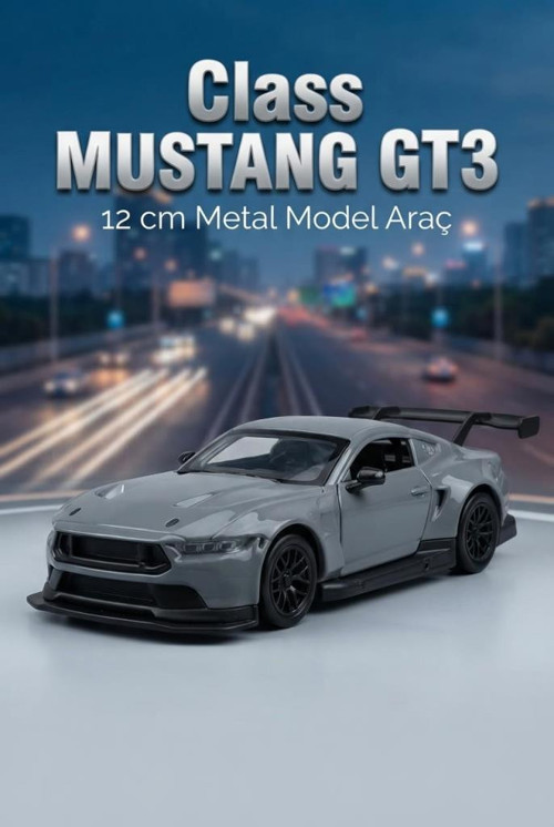 Hobbiez Ford Mustang GT 3 Kapıları Açılabilir Model Diecast 1/36 Ölçek Metal Standlı Araç