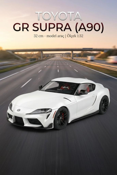 Hobbiez Lisanslı Toyota GR Supra Kapıları Açılabilir Model Diecast 1/32 Ölçek Metal Standlı Araç
