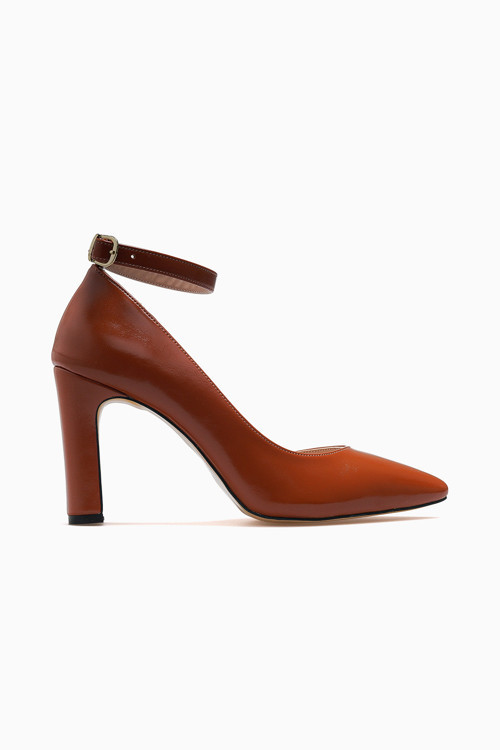 Kadın Kalın Topuklu Stiletto Ayakkabı 26y Ykşk-7948 Taba