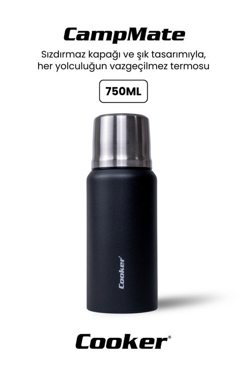 CampMate 750 ml Paslanmaz Çelik Termos Siyah CKR2106