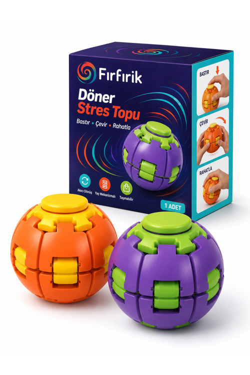 Fırfırik Kinetik Top Duyusal Oyuncak Bas Döndür Stres Topu Spinner Ball Fidget Toy