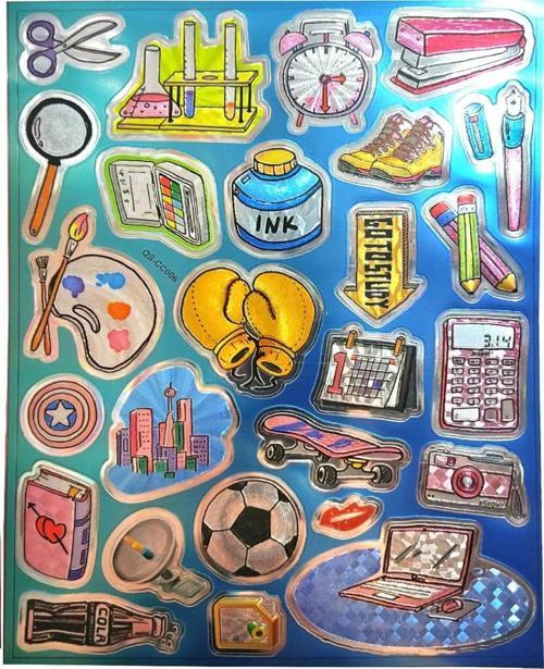 Metalik Sticker Stiker Defter Planlayıcı Etiket (QS006)-25x20 cm- Okul Deney 