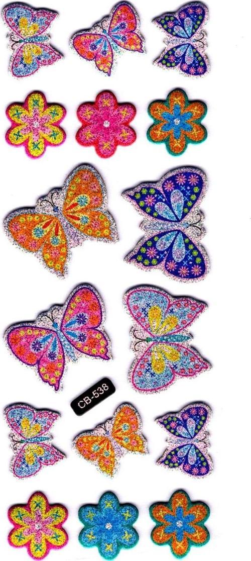 Sticker Kabartmalı Sticker Defter, Planlayıcı Etiket - (cb-538) 16x7 cm- Kelebek