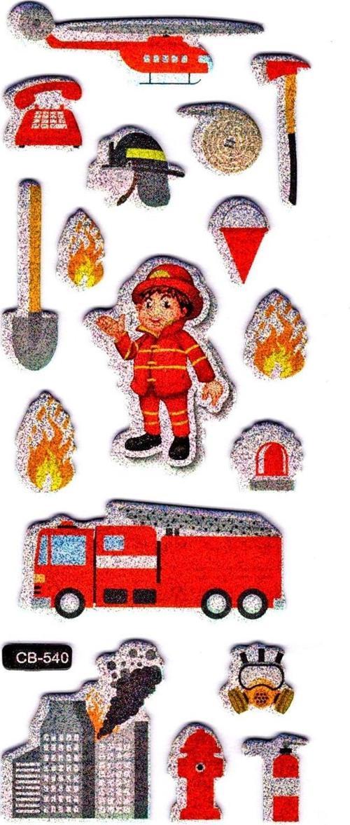 Sticker Kabartmalı Sticker Defter, Planlayıcı Etiket - (cb-540) 16x7 cm- İtfaiye Arabası