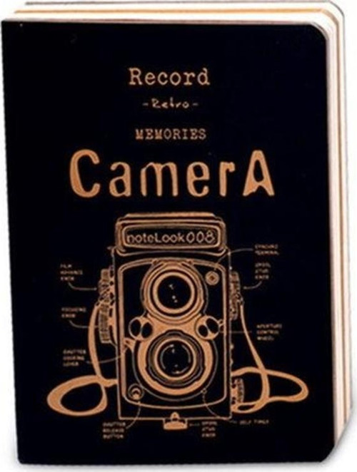 Notelook Tekstil Kapak Camera Defter Bakır A5 Çizgili