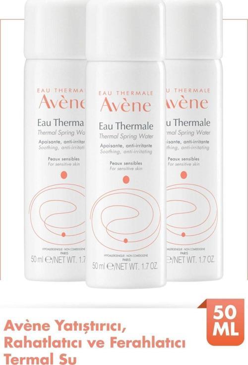 Avène Tüm Cilt Tipleri İçin Yatıştırıcı, Rahatlatıcı Ve Ferahlatıcı Küçük Boy Termal Su 50 Ml X3