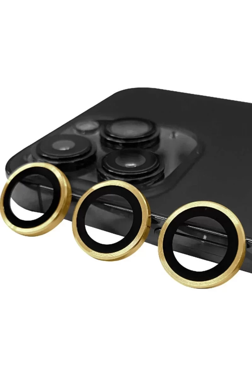 Newface Apple İphone 14 Pro Raze Metal Kamera Lens - Gold