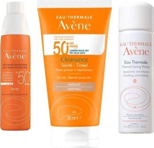 Güneşten Korunma Seti 5 - Spray Spf 50+ 200Ml - Cleanance Spf 50+ Tinted 50 Ml Termal Su 50Ml