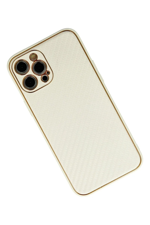 Newface İphone 12 Pro Max Kılıf Coco Karbon Silikon - Beyaz